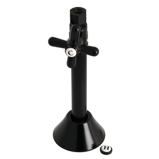 Kingston Brass CC83250X 1/2-Inch Sweat x 3/8-Inch O.D. Comp Straight Shut-Off Valve with 5-Inch Extension in Matte Black