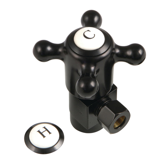 Kingston Brass CD43300BX 1/2-Inch FIP x 3/8-Inch O.D. Anti-Seize Deluxe Quarter-Turn Ceramic Hardisc Cartridge Angle Stop in Matte Black