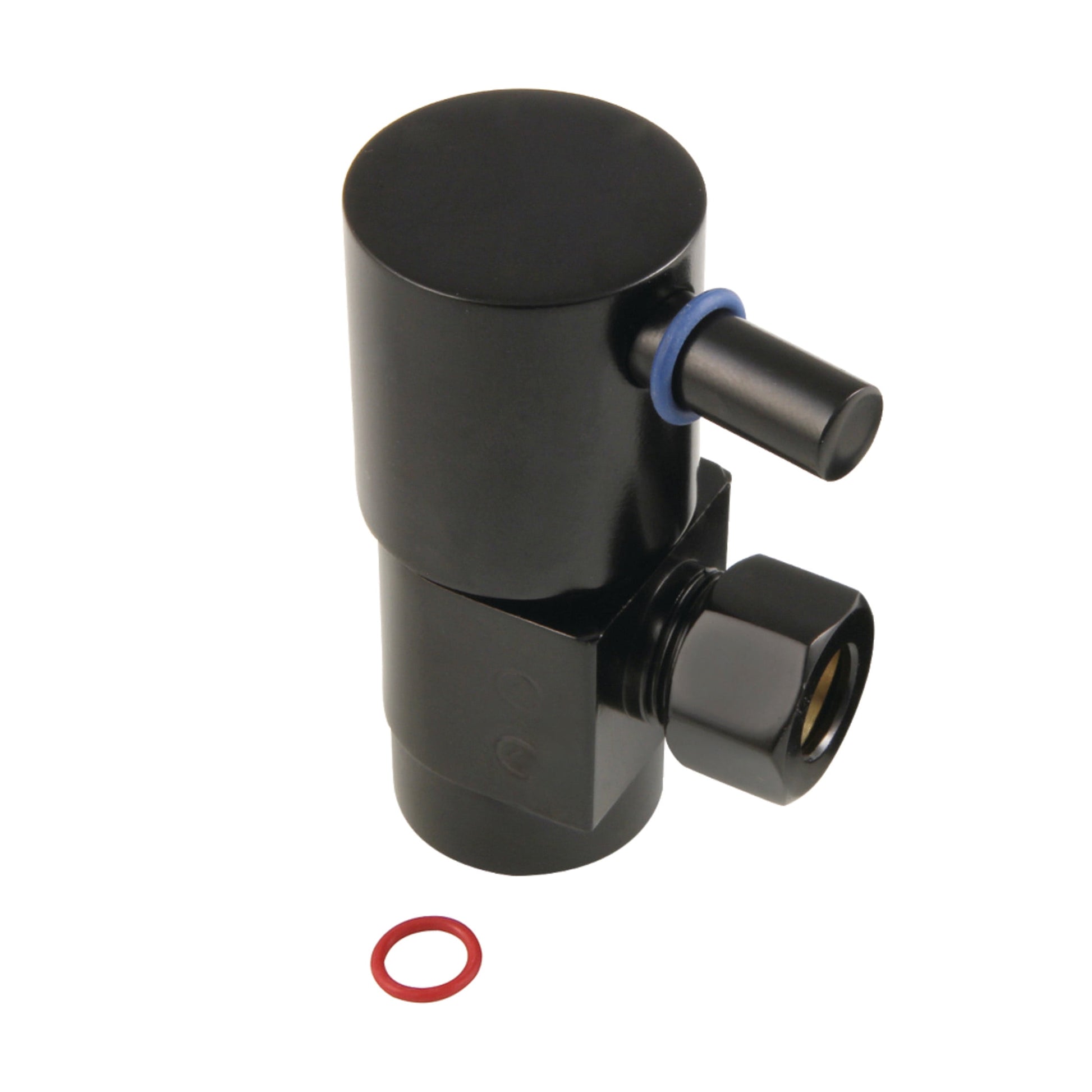 Kingston Brass CD43300DL 1/2-Inch FIP x 3/8-Inch O.D. Anti-Seize Deluxe Quarter-Turn Ceramic Hardisc Cartridge Angle Stop in Matte Black