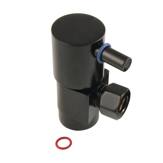 Kingston Brass CD43300DL 1/2-Inch FIP x 3/8-Inch O.D. Anti-Seize Deluxe Quarter-Turn Ceramic Hardisc Cartridge Angle Stop in Matte Black