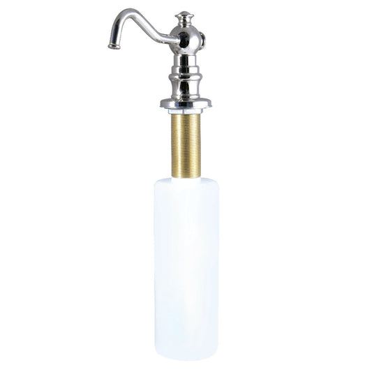 Kingston Brass SD7606 Curved Nozzle Metal Soap Dispenser, 11-13/16"L, Polished Nickel
