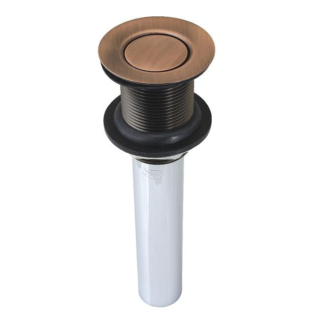 Kingston Brass EV800AC Push Pop-Up Drain without Overflow, Antique Copper