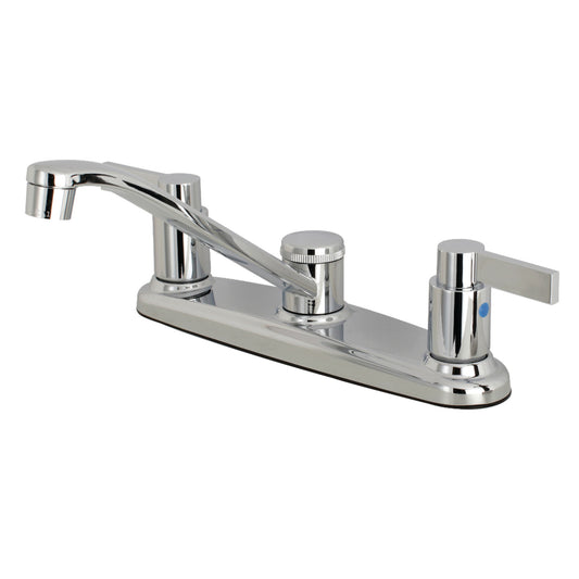 Kingston FB111NDL NuvoFusion Two-Handle 2-Hole 8" Centerset Kitchen Faucet in Polished Chrome