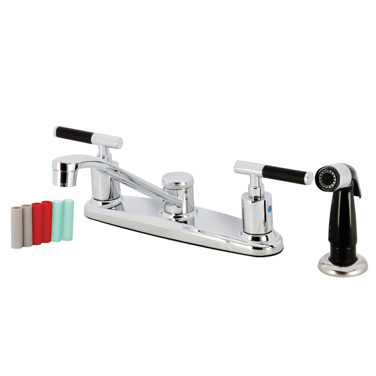 Kingston Brass FB112CKL Kaiser 8-Inch Centerset Kitchen Faucet with Sprayer, Polished Chrome