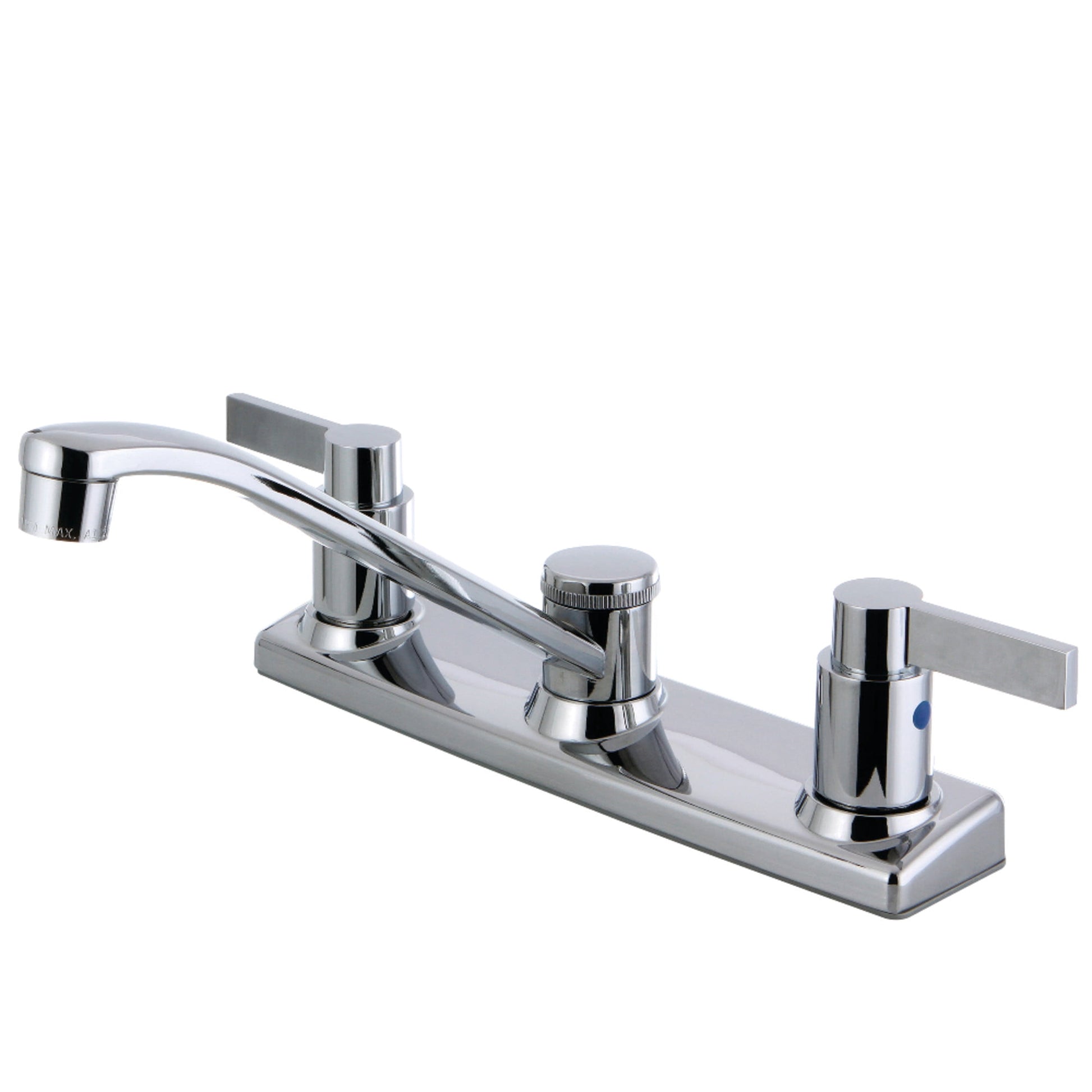 Kingston FB2121NDL NuvoFusion Grifo de Cocina Central de 2 Manijas y 8" en Cromo Pulido