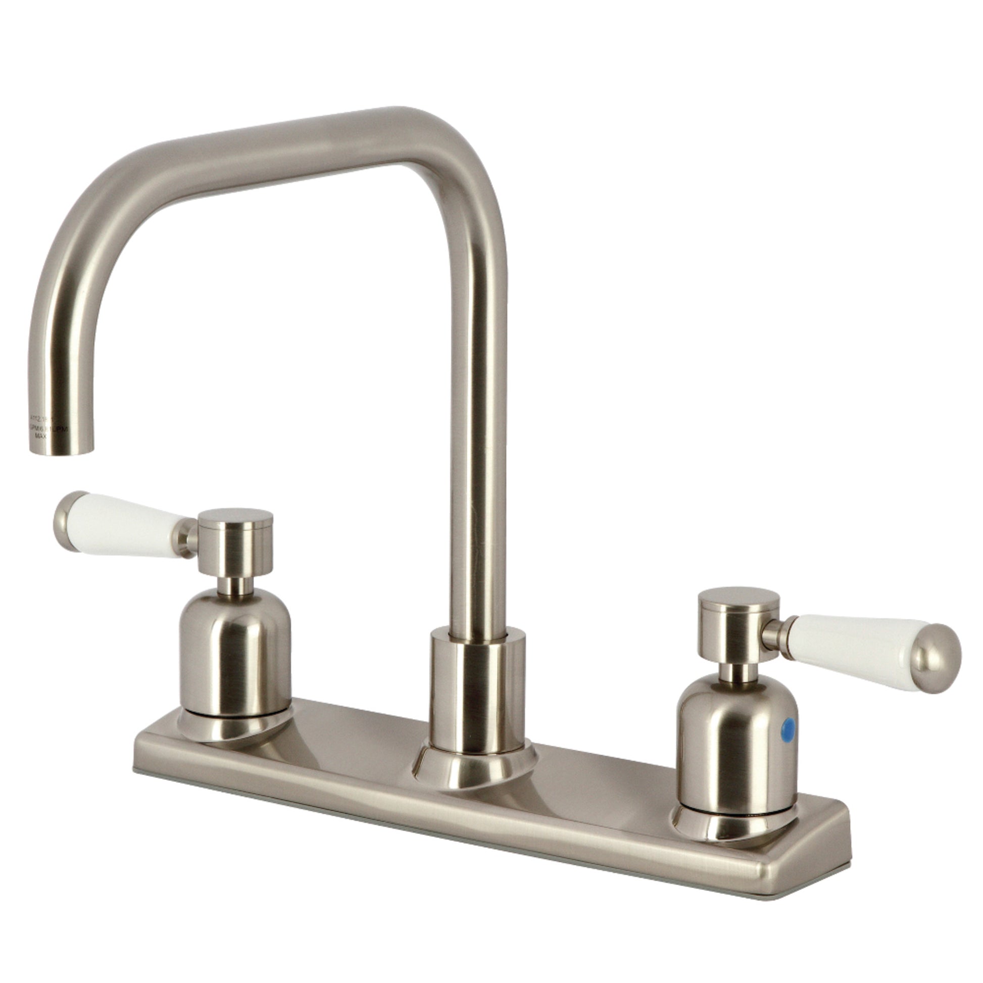 Kingston FB2148DPL Paris Two-Handle 2-Hole 8" Centerset Kitchen Faucet in Brushed Nickel