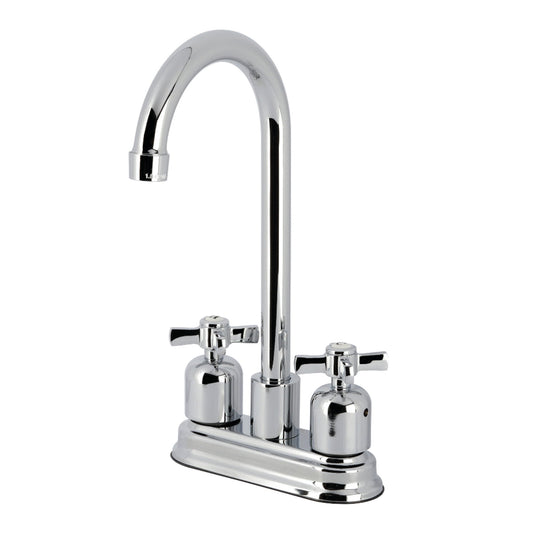 Kingston Brass FB8491ZX Millennium Double-Handle 4" Centerset High-Arc Bar Faucet, Polished Chrome