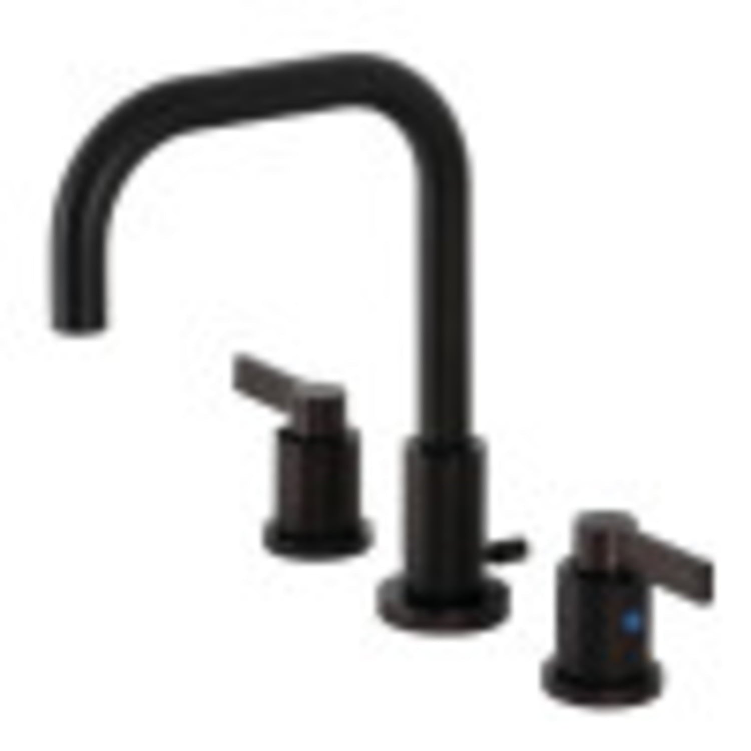 Kingston Brass FSC8935NDL NuvoFusion Widespread Deck Mount Bathroom Faucet with Brass Pop-up, Oil Rubbed Bronze