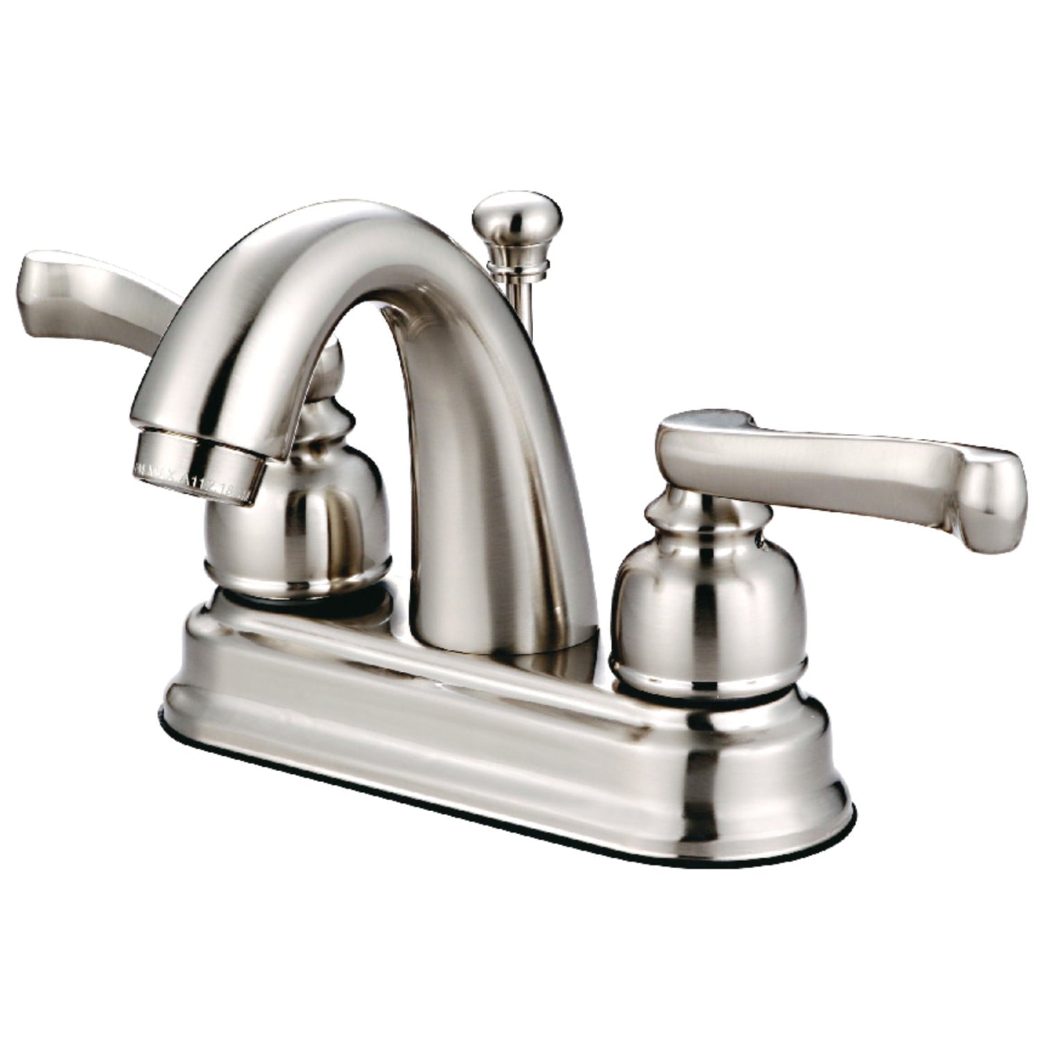 Kingston Brass GKB5618FL Water Saving Royale Centerset Lavatory Faucet with Scroll Lever Handles, Satin Nickel