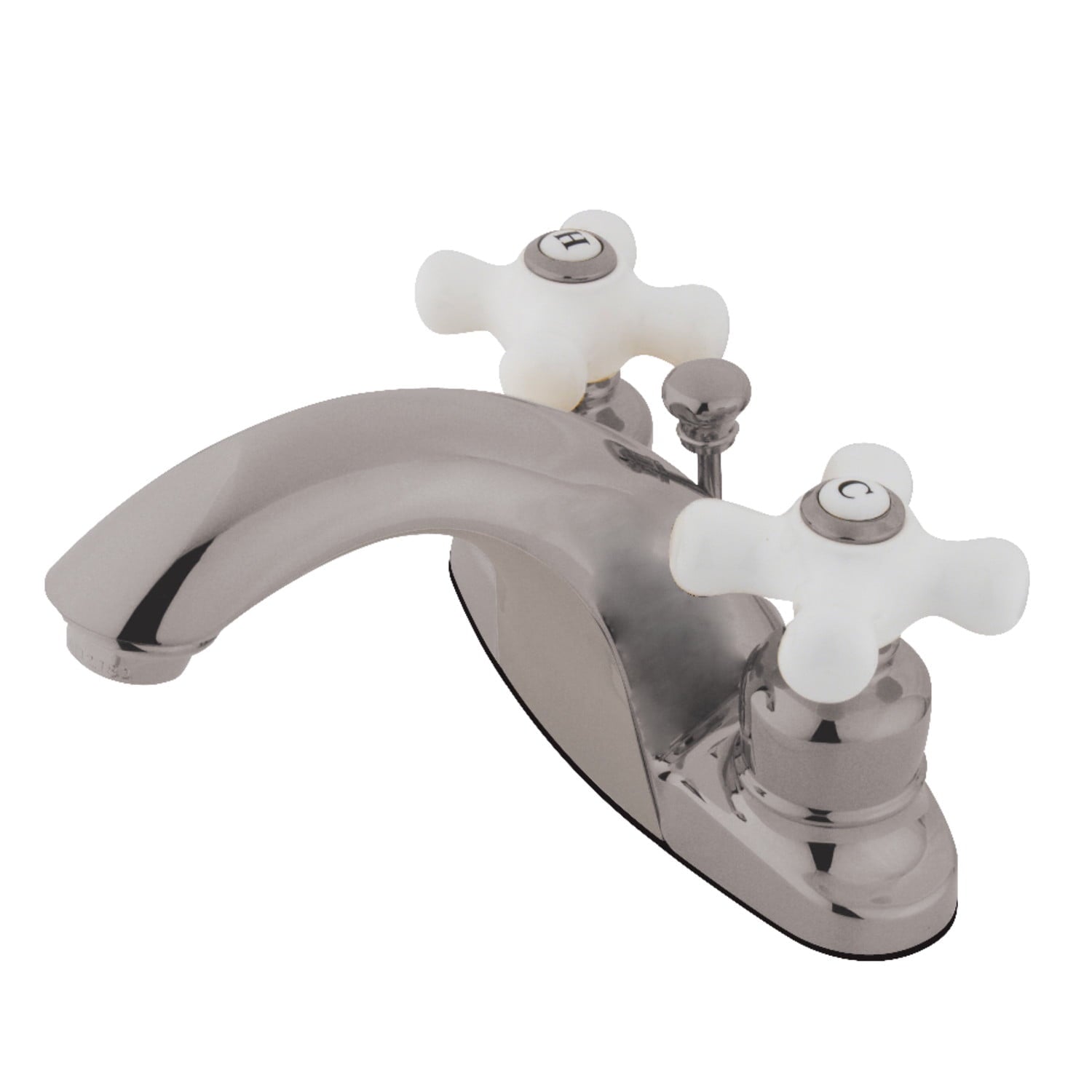 Kingston Brass GKB7648PX 4 in. Centerset Bathroom Faucet, Brushed Nickel