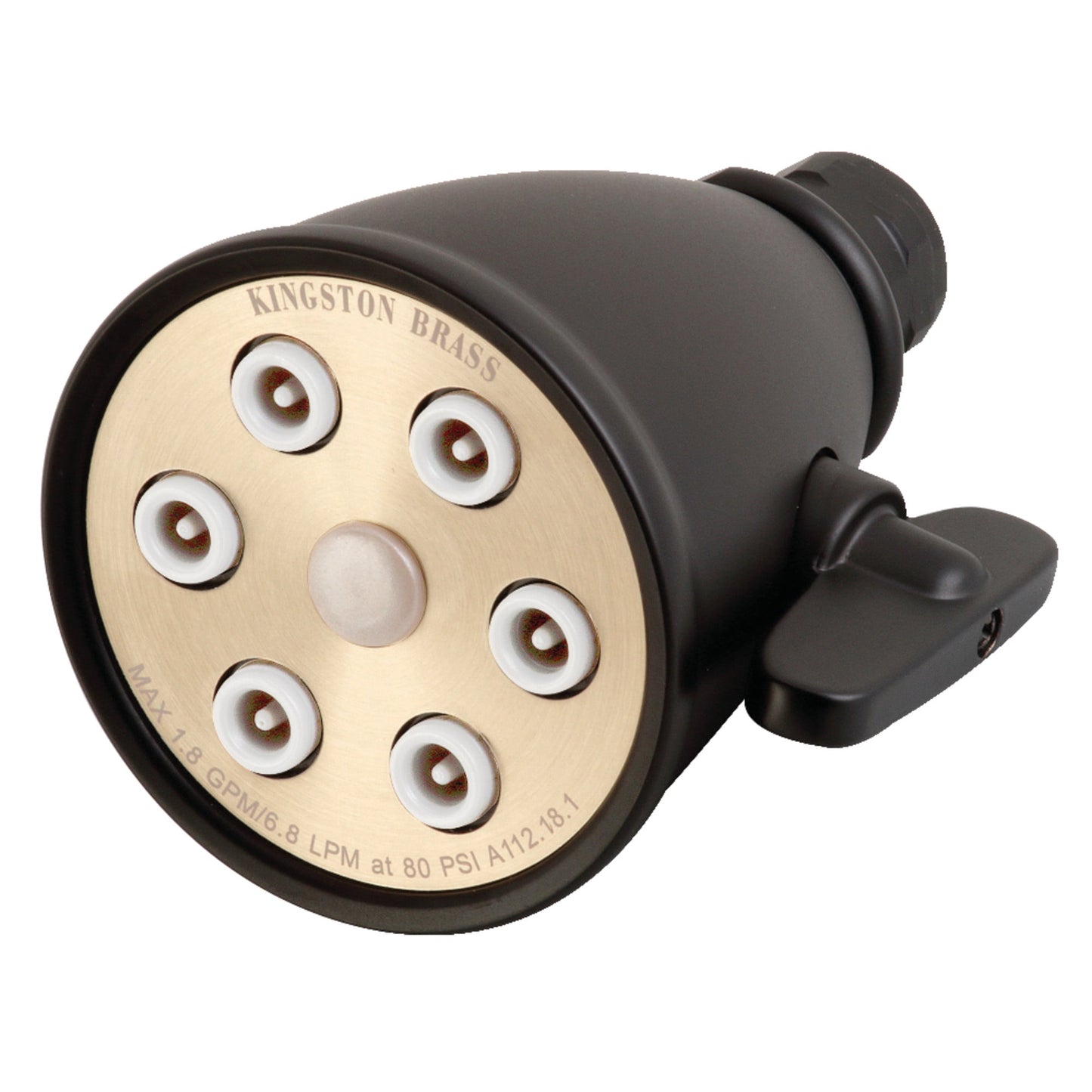 Kingston Brass K138A0MB Victorian 2-15/16-Inch Round Adjustable Jet Spray Brass Shower Head in Matte Black