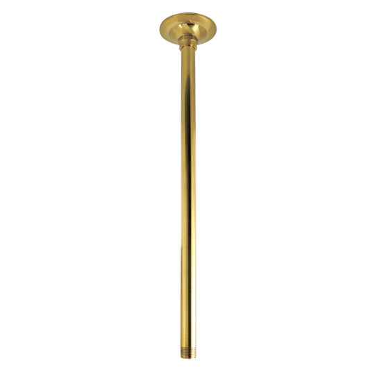 Kingston Brass K217A7 Trimscape 17-Inch Rain Drop Ceiling Mount Shower Arm with Round Flange in Brushed Brass