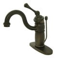 Kingston Brass Victorian Single Handle Mono Deck Lavatory Standard Mount Faucet with Retail Pop-up & Optional Deck Plate