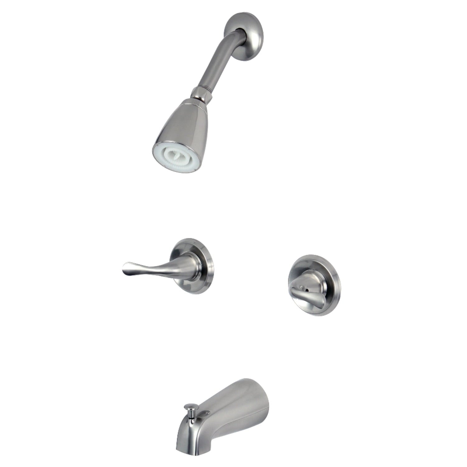 Kingston Brass Yosemite KB2248YL Two Handle Tub Shower Faucet Satin Nickel