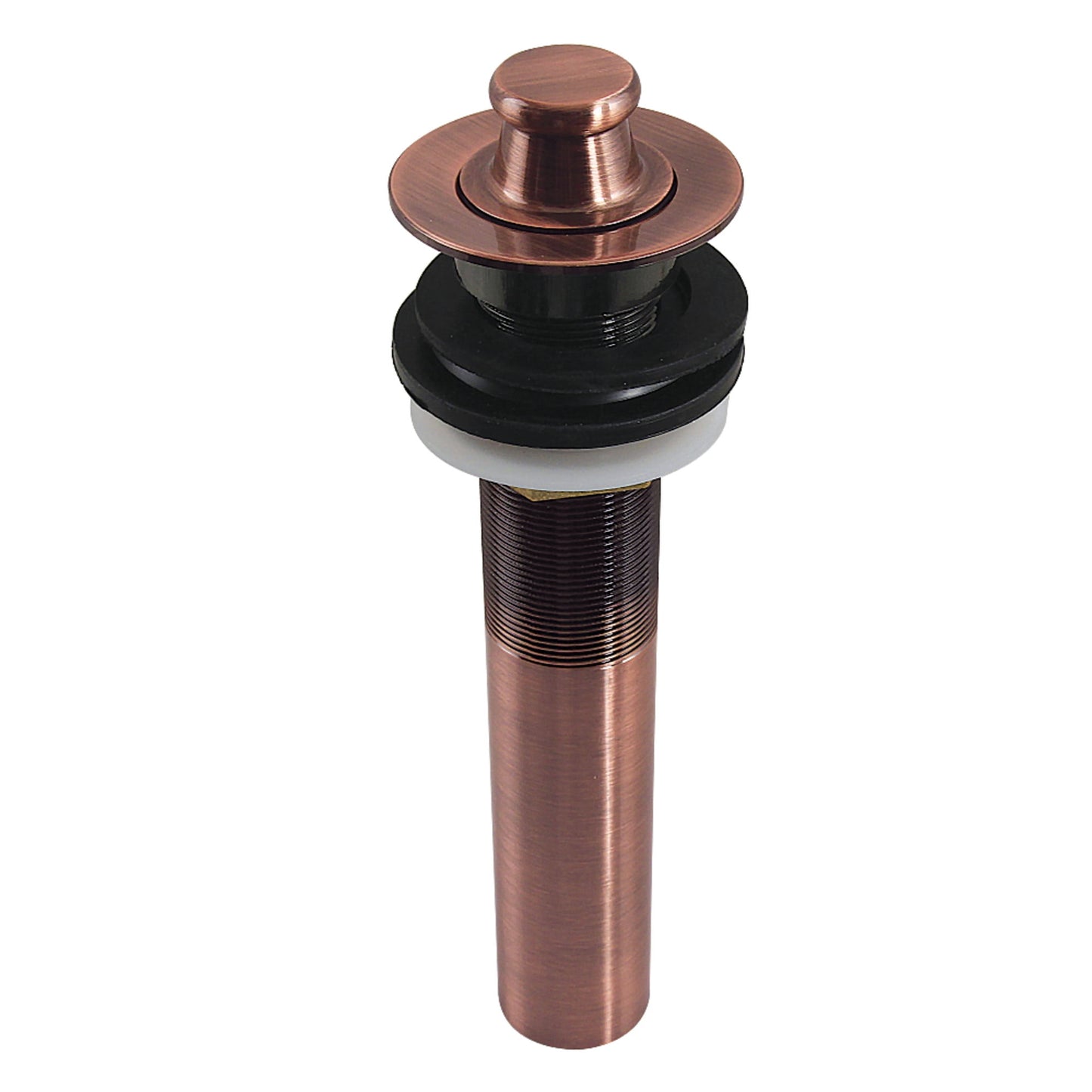 Kingston Brass KB300VN Lift and Turn Sink Drain with Overflow, 17 Gauge, Black Stainless