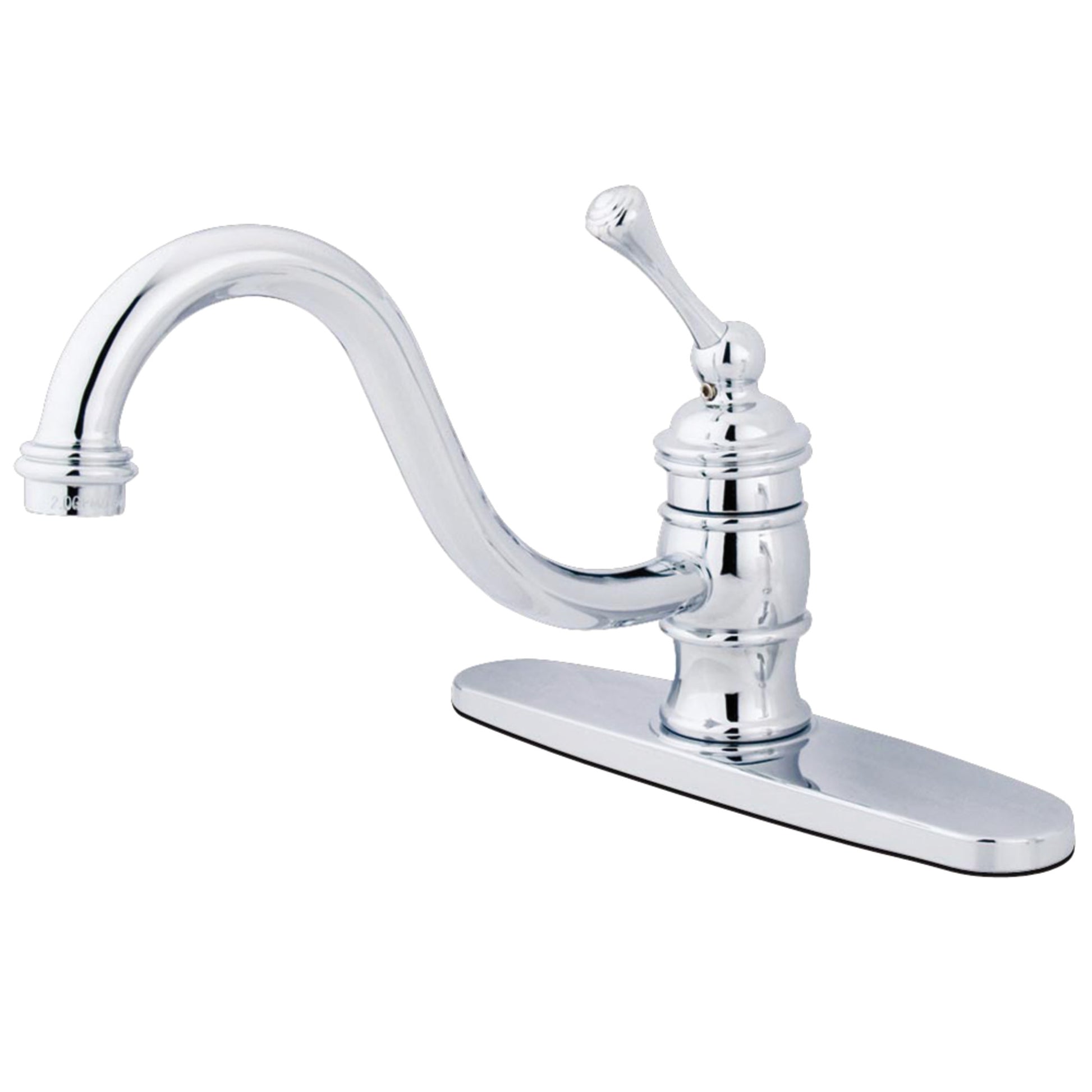 Kingston KB3571BLLS Restoration Single-Handle 1-or-3 Hole Kitchen Faucet in Polished Chrome