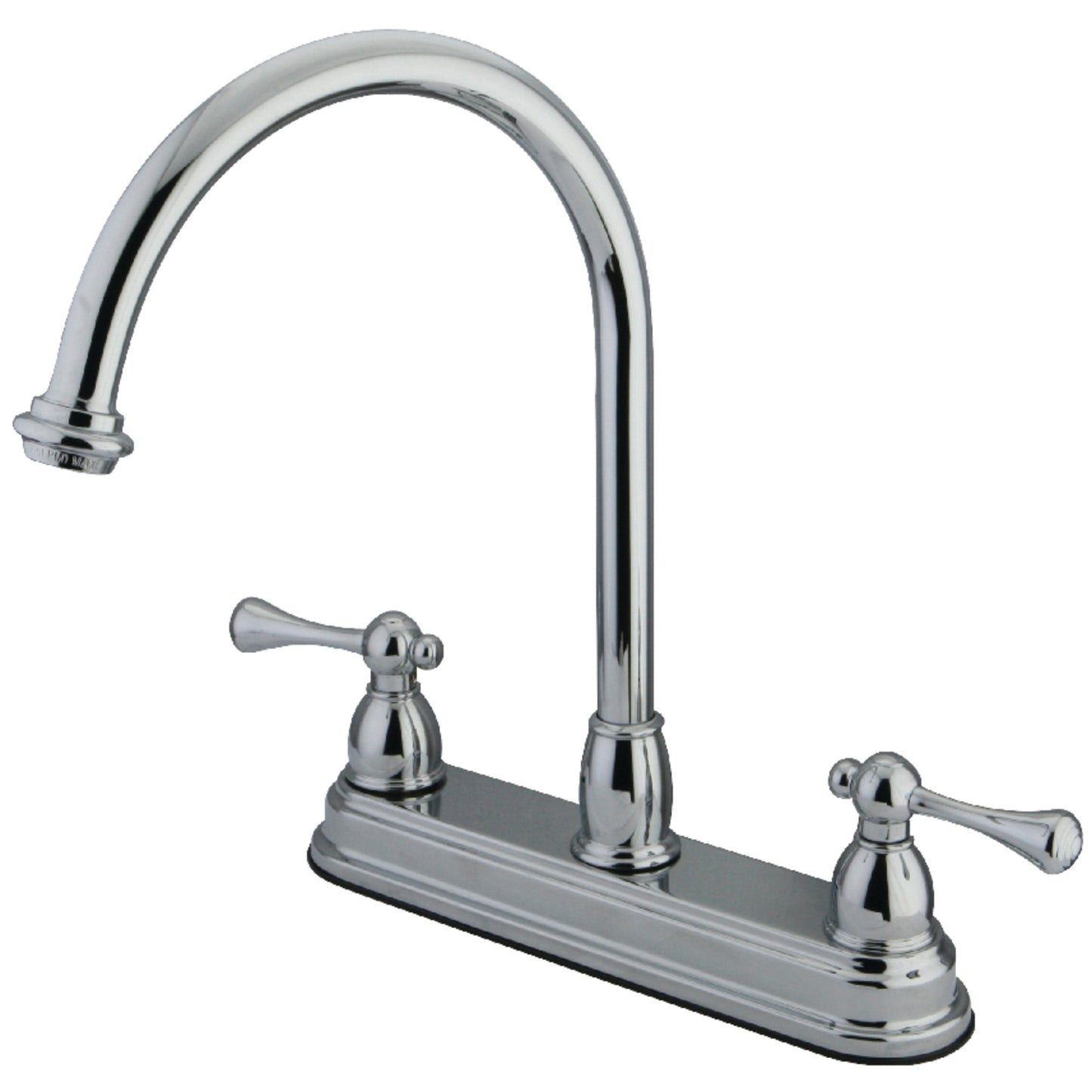 Kingston KB3741BL Two-Handle 3-Hole 8" Centerset Kitchen Faucet in Polished Chrome