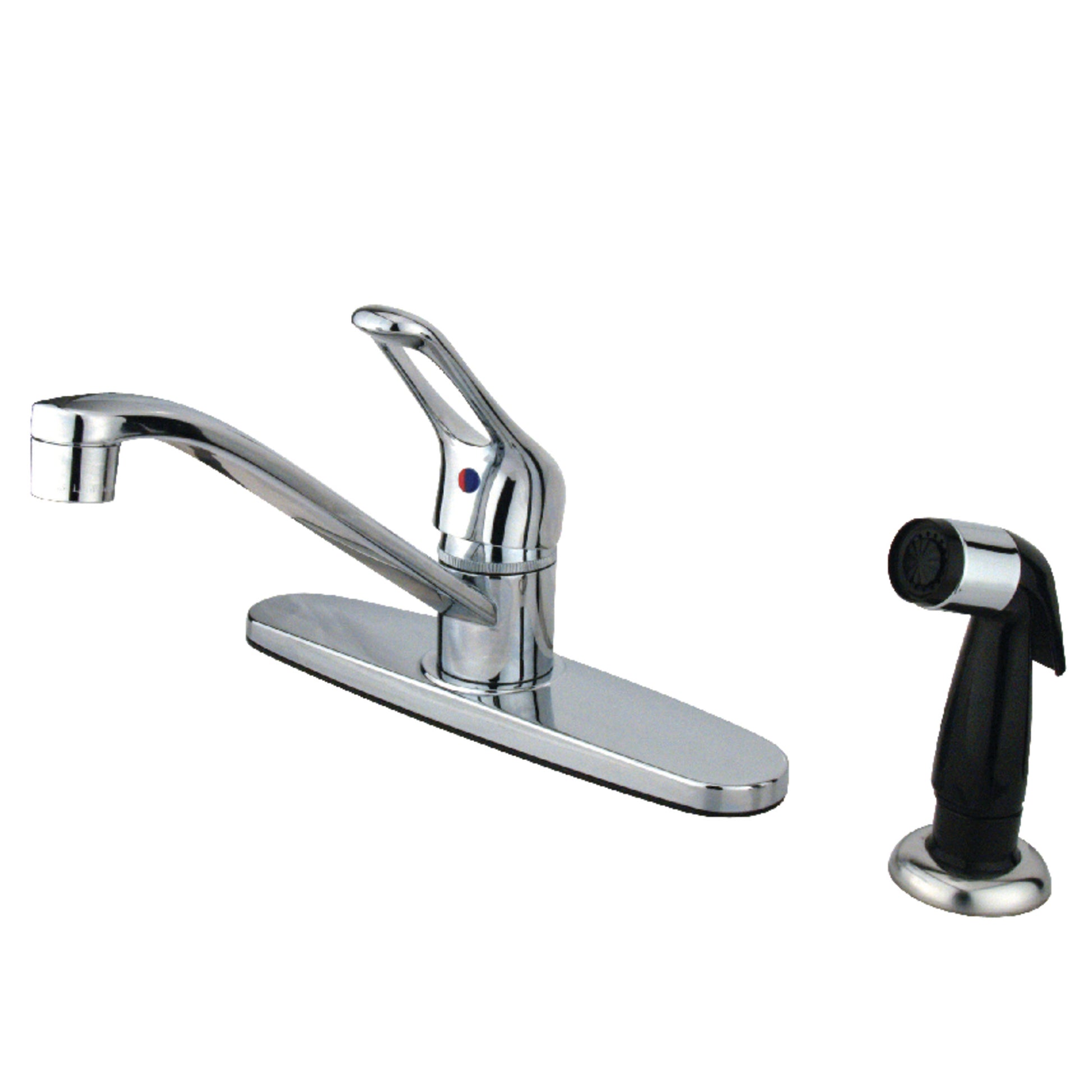 Kingston KB562 Wyndham One-Handle 4-Hole 8" Centerset Kitchen Faucet with Side Sprayer in Polished Chrome