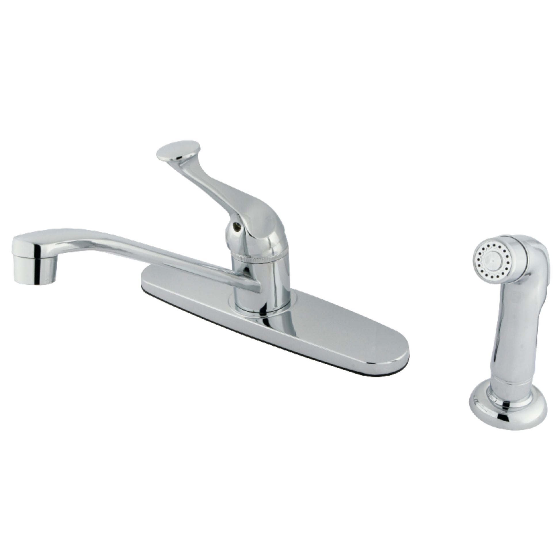 Kingston KB572SP One-Handle 4-Hole 8" Centerset Kitchen Faucet with Side Sprayer in Polished Chrome