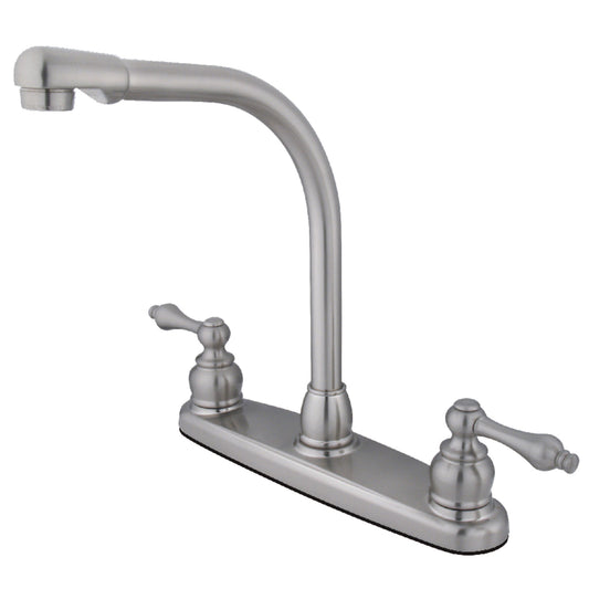 Kingston KB718ALLS Victorian Two-Handle 2-Hole 8" Centerset Kitchen Faucet in Brushed Nickel