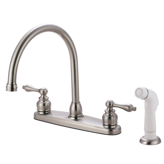 Kingston Brass KB728AL Vintage Centerset Kitchen Faucet, Brushed Nickel