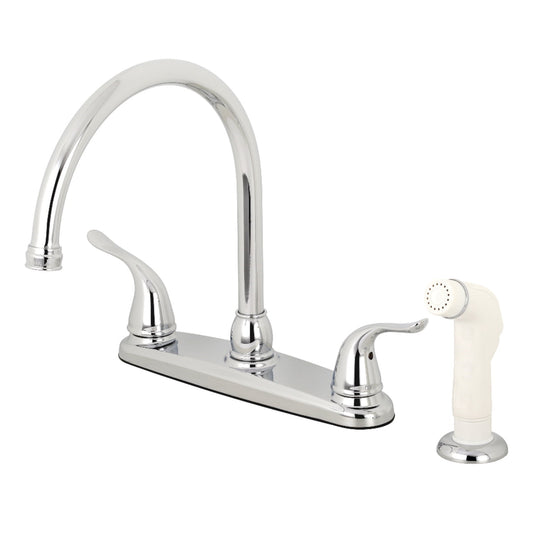 Kingston Brass KB791YL Yosemite 8-Inch Centerset Kitchen Faucet with Sprayer, Polished Chrome