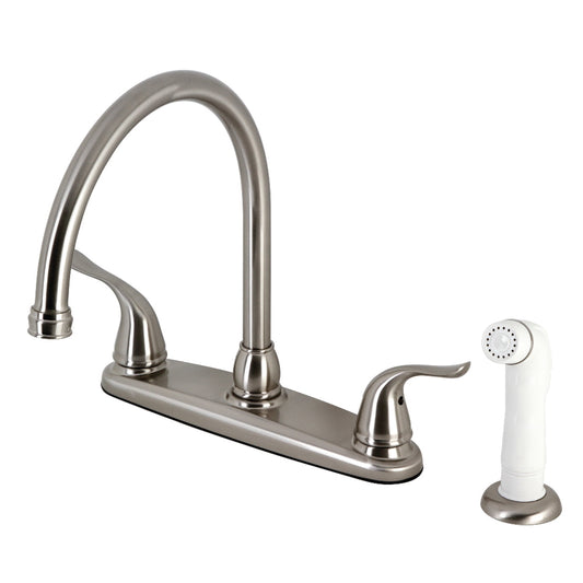 Kingston Brass KB798YL Yosemite 8-Inch Centerset Kitchen Faucet with Sprayer, Brushed Nickel