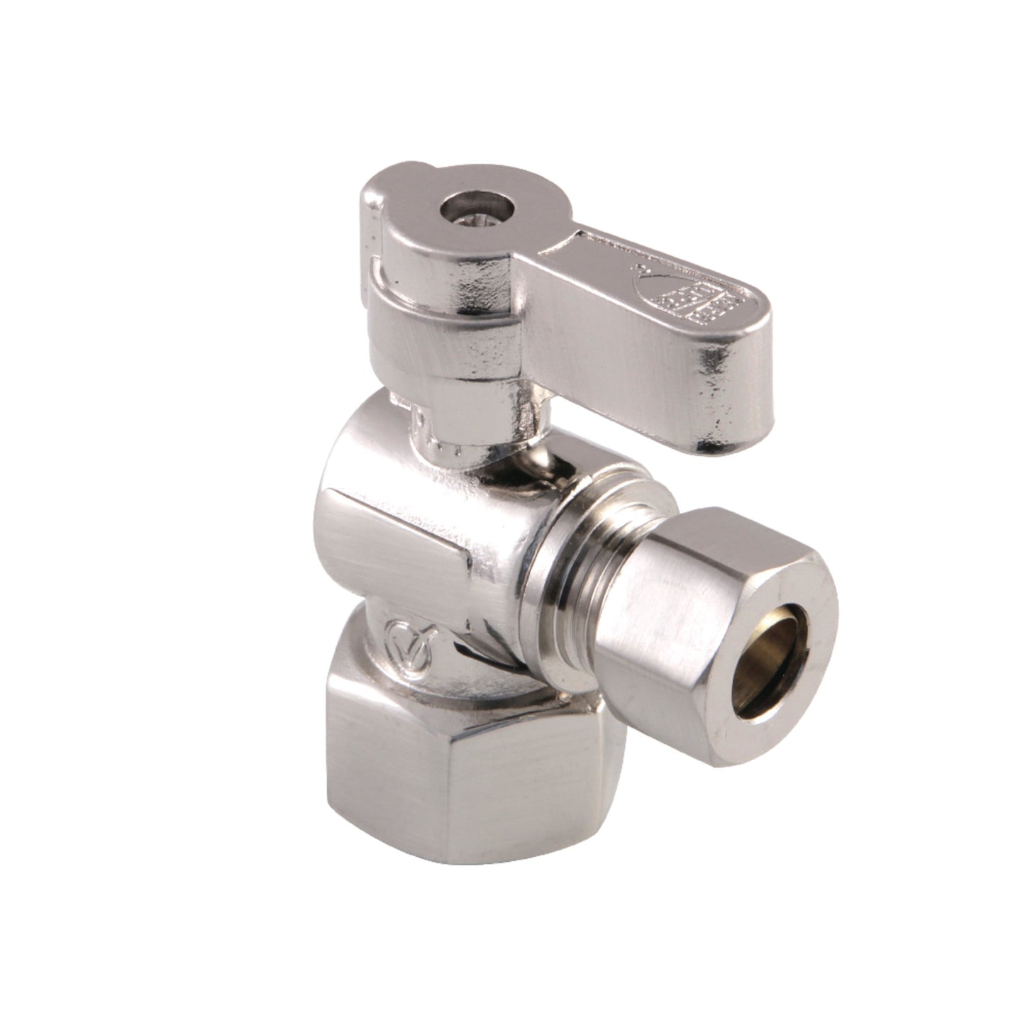 Kingston Brass KF4310MB 1/2-Inch FIP x 3/8-Inch O.D. Comp Quarter-Turn Angle Shut-Off Valve in Matte Black