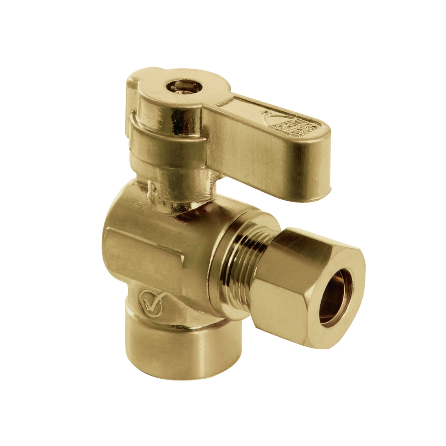 Kingston Brass KF4320BB 1/2-Inch Sweat x 3/8-Inch O.D. Comp Angle Shut-Off Valve in Brushed Brass