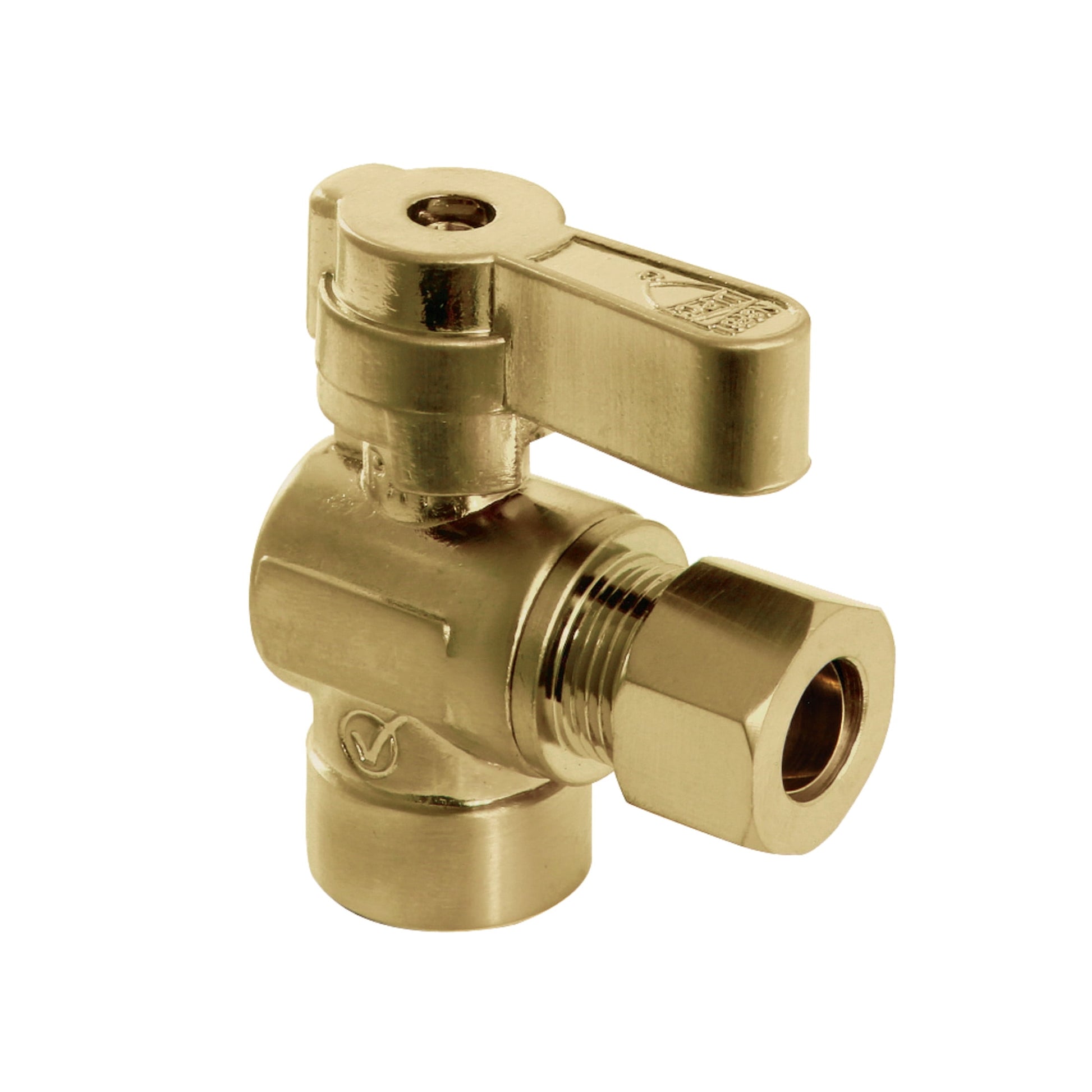 Kingston Brass KF4320BB 1/2-Inch Sweat x 3/8-Inch O.D. Comp Angle Shut-Off Valve in Brushed Brass