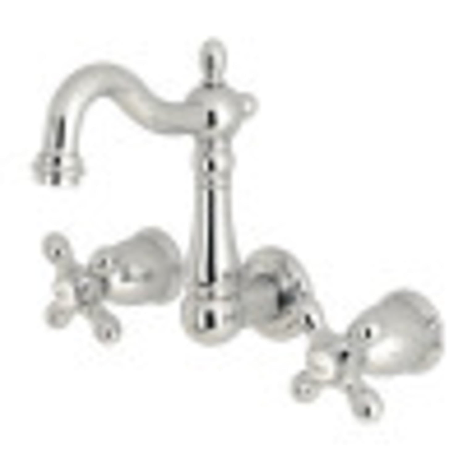 Kingston Brass KS1226AX Heritage Wall Mount Bathroom Faucet, Polished Nickel