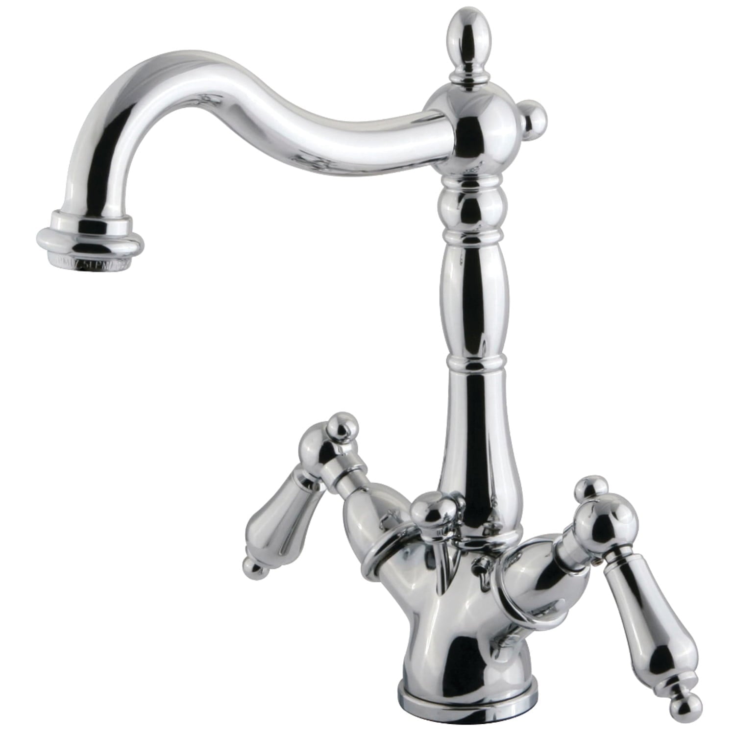 Kingston Brass KS1430AL Heritage Two-Handle Bathroom Faucet with Brass Pop-Up and Cover Plate, Matte Black