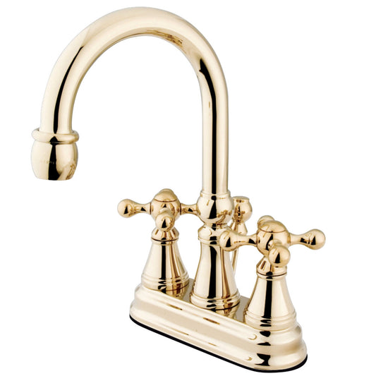 Kingston Brass Governor Two Handle 4" Centerset Lavatory Faucet with Brass Pop-up