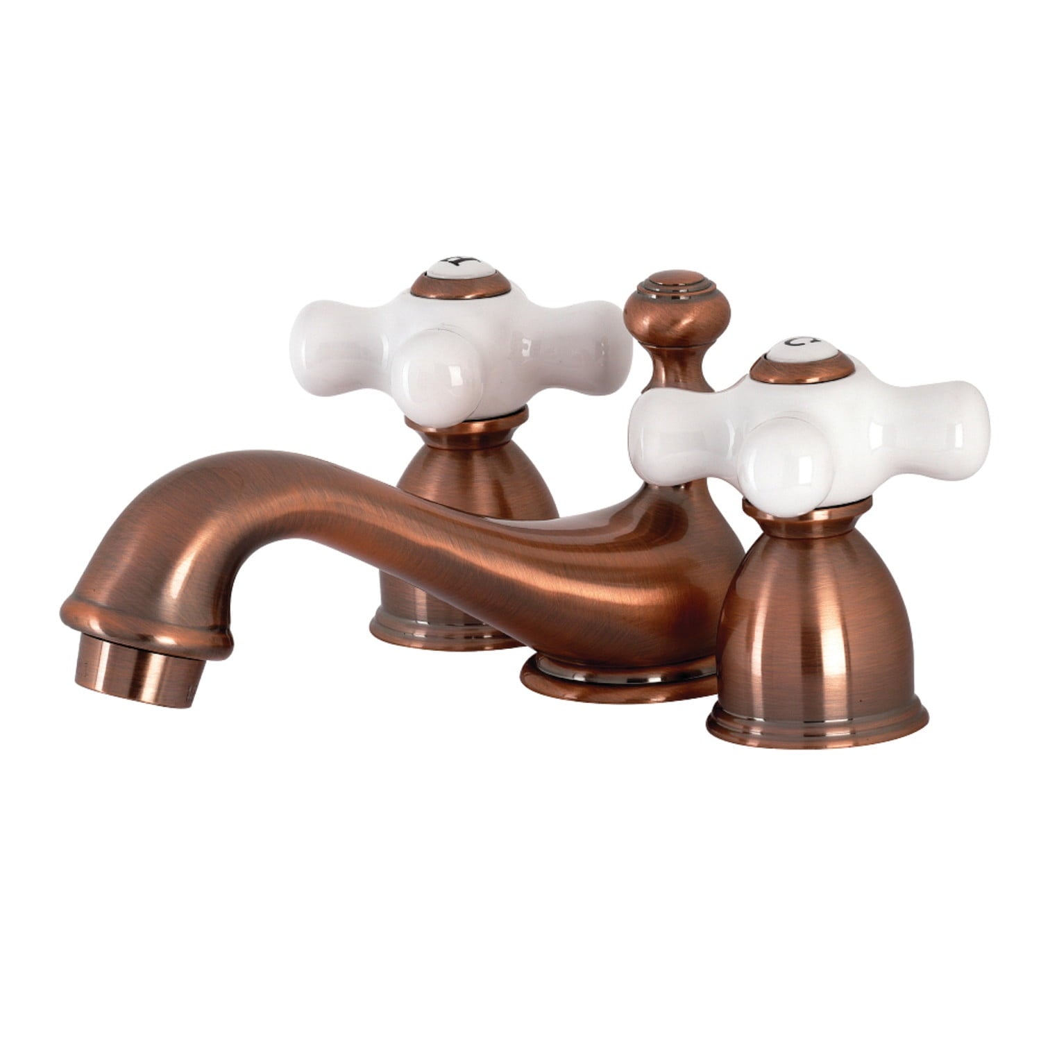 Kingston Brass Two Handle 4" to 8" Mini Widespread Lavatory Faucet with Brass Pop-up