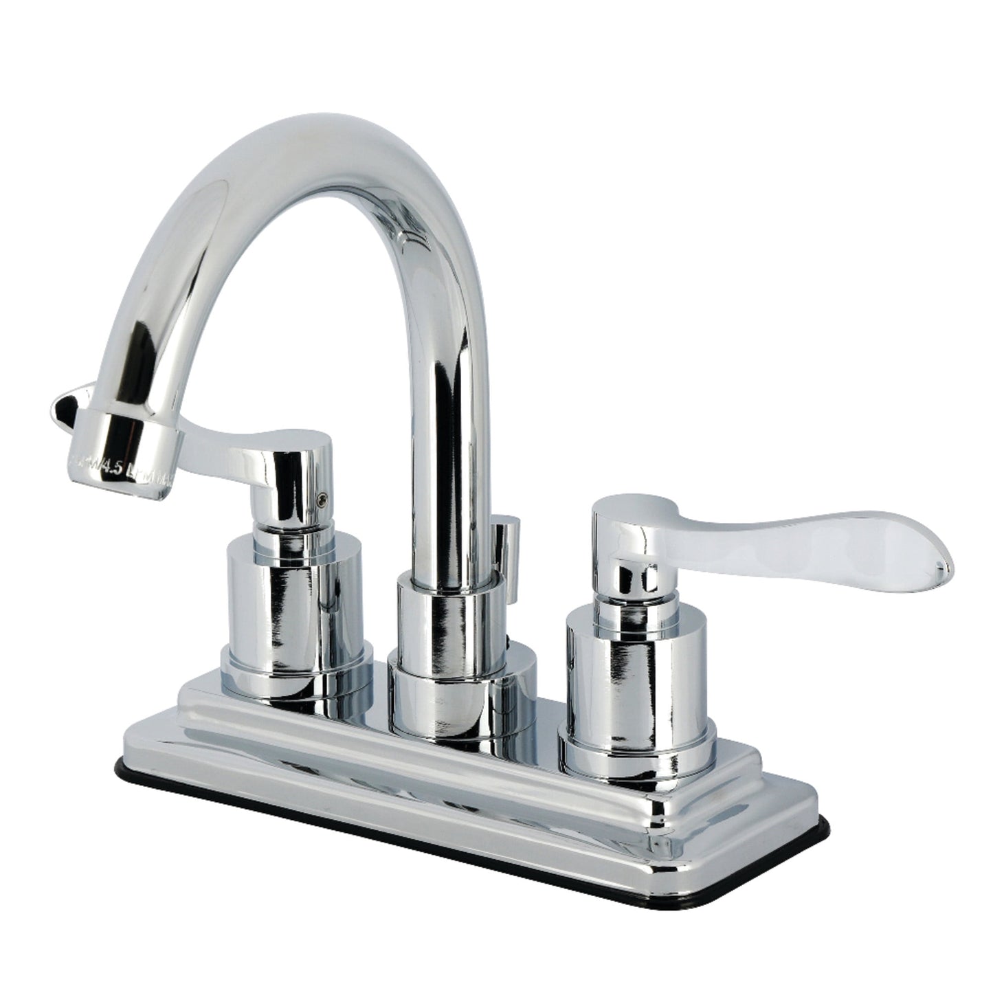 Kingston Brass KS8661DFL Double-Handle 3-Hole Deck Mount 4-Inch Centerset Bathroom Faucet with Brass Pop-Up in Polished Chrome