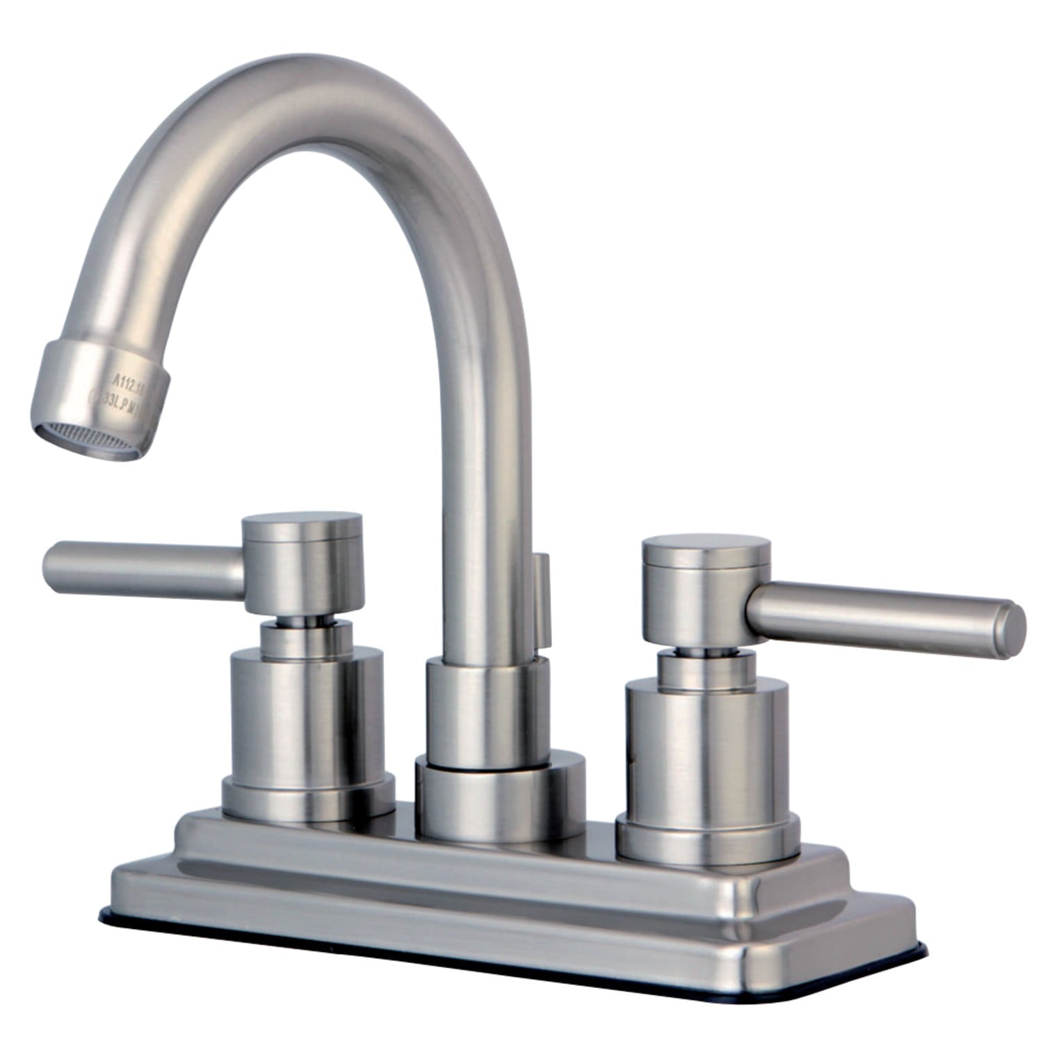 Kingston Brass KS8666DL Concord Double-Handle 4" Centerset Bathroom Faucet with Brass Pop-Up, Polished Nickel