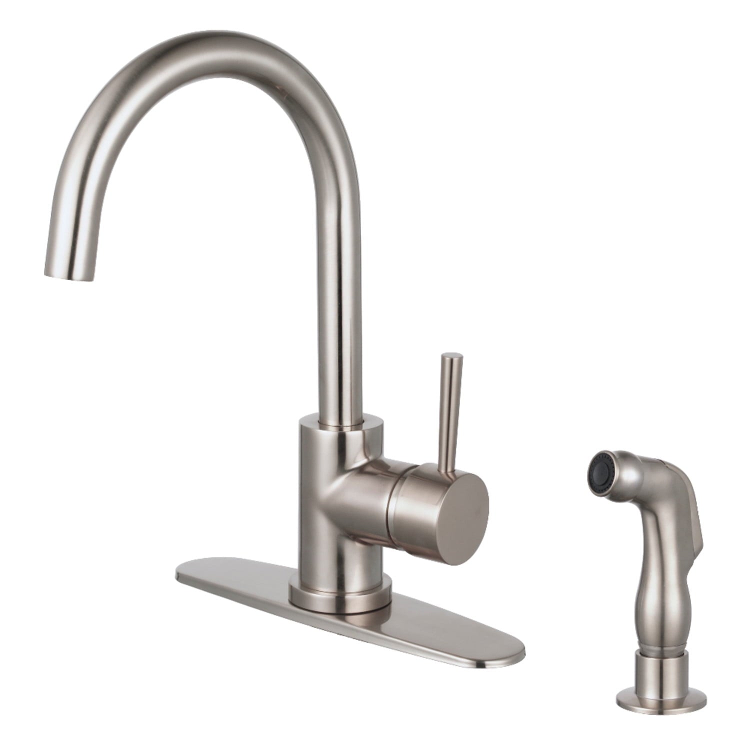 Kingston Brass LS8578DLSP Grifo de Cocina Monomando Concord con Rociador Lateral, NÃ­quel Cepillado