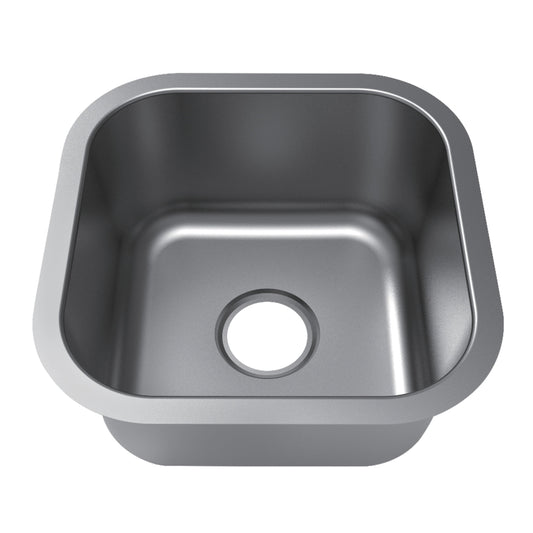 Kingston GKUS16168 Loft 16-Inch Stainless Steel Single Bowl Undermount Bar Prep Sink in Brushed Stainless Steel