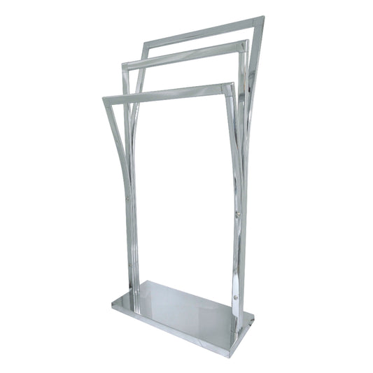 Kingston Brass SCC3301 Edenscape 34-7/16 Inch Freestanding Pedestal 3-Tier Y-Style Towel Rack in Polished Chrome