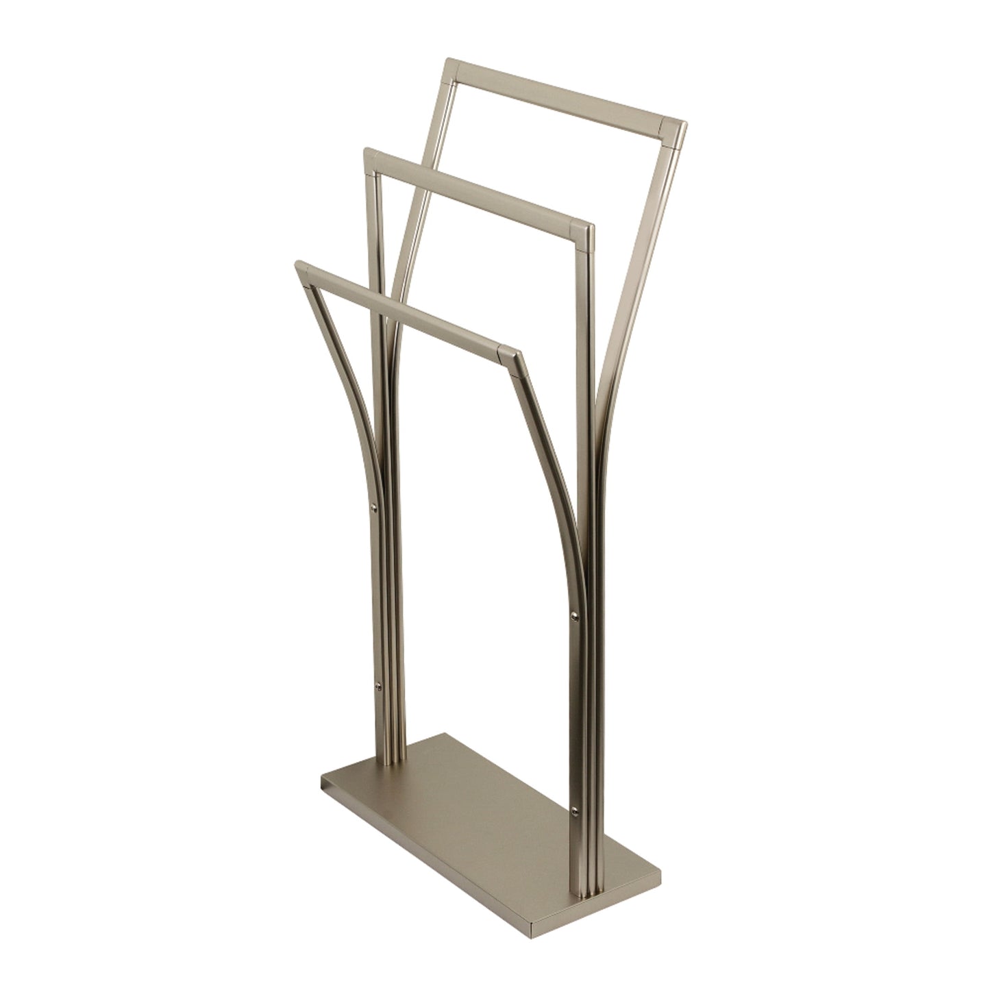 Kingston Brass SCC3308 Edenscape 34-7/16 Inch Freestanding Pedestal 3-Tier Y-Style Towel Rack in Brushed Nickel