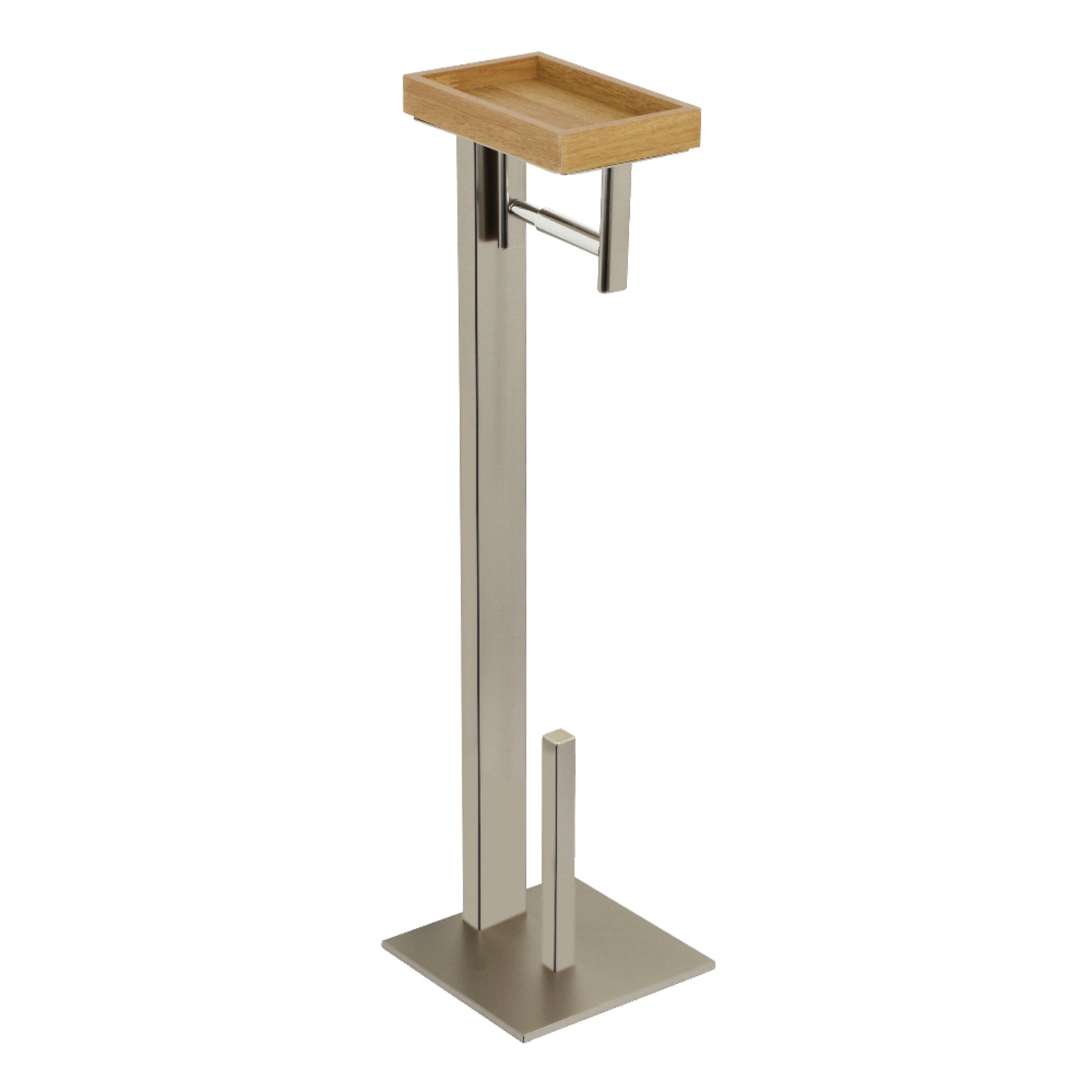 Kingston Brass SCC8508 Freestanding Toilet Paper Holder with Storage Shelf in Brushed Nickel