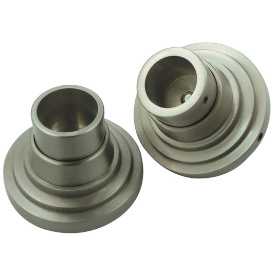 Kingston SRP2718 Edenscape Brass Shower Curtain Rod Base (1 Pair) in Brushed Nickel