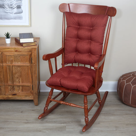 Klear Vu Gripper Non-Slip Omega 2-Piece Rocking Chair Cushion Set, Flame Red
