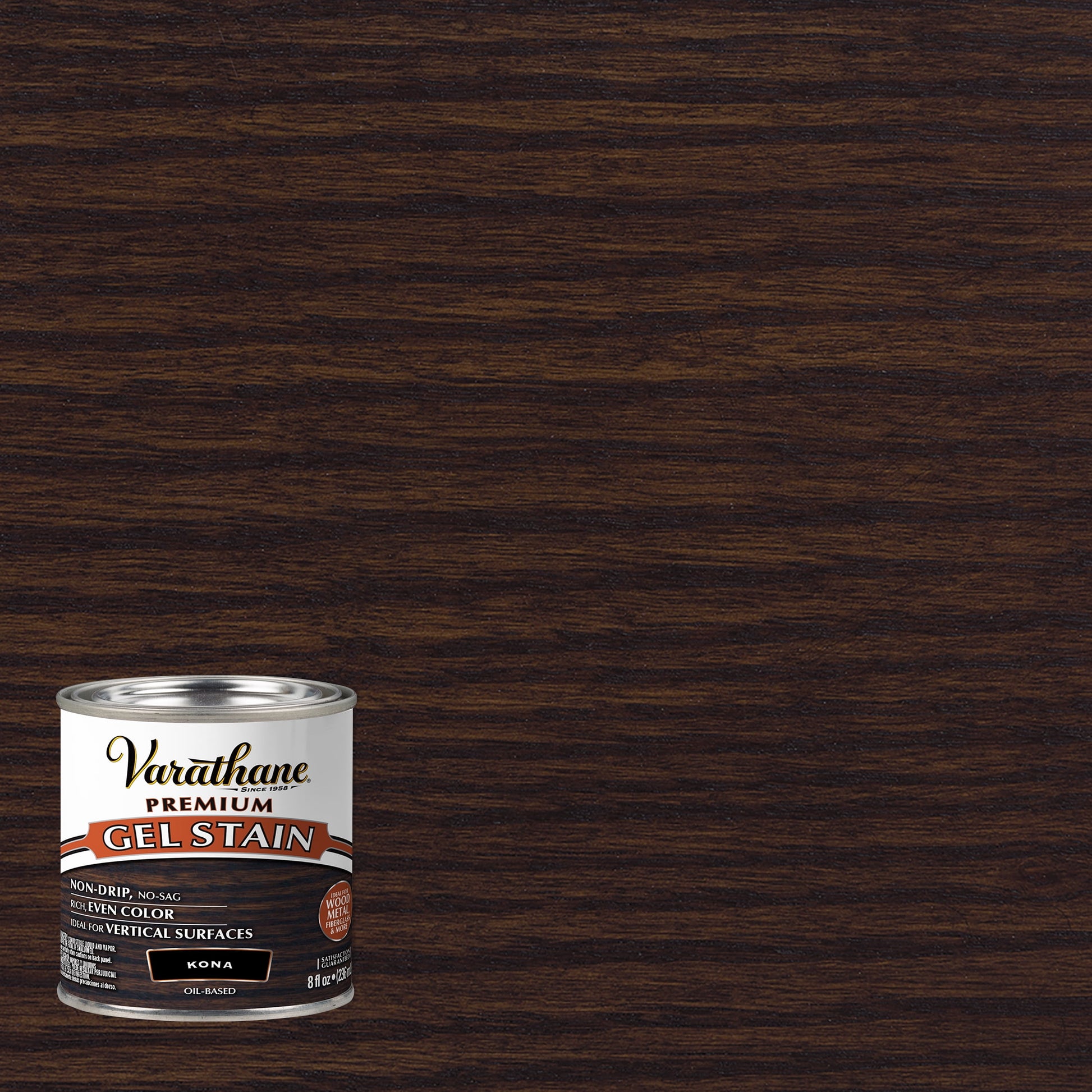 4 Pack, Kona, Varathane Premium Gel Wood Stain-349559, Half Pint