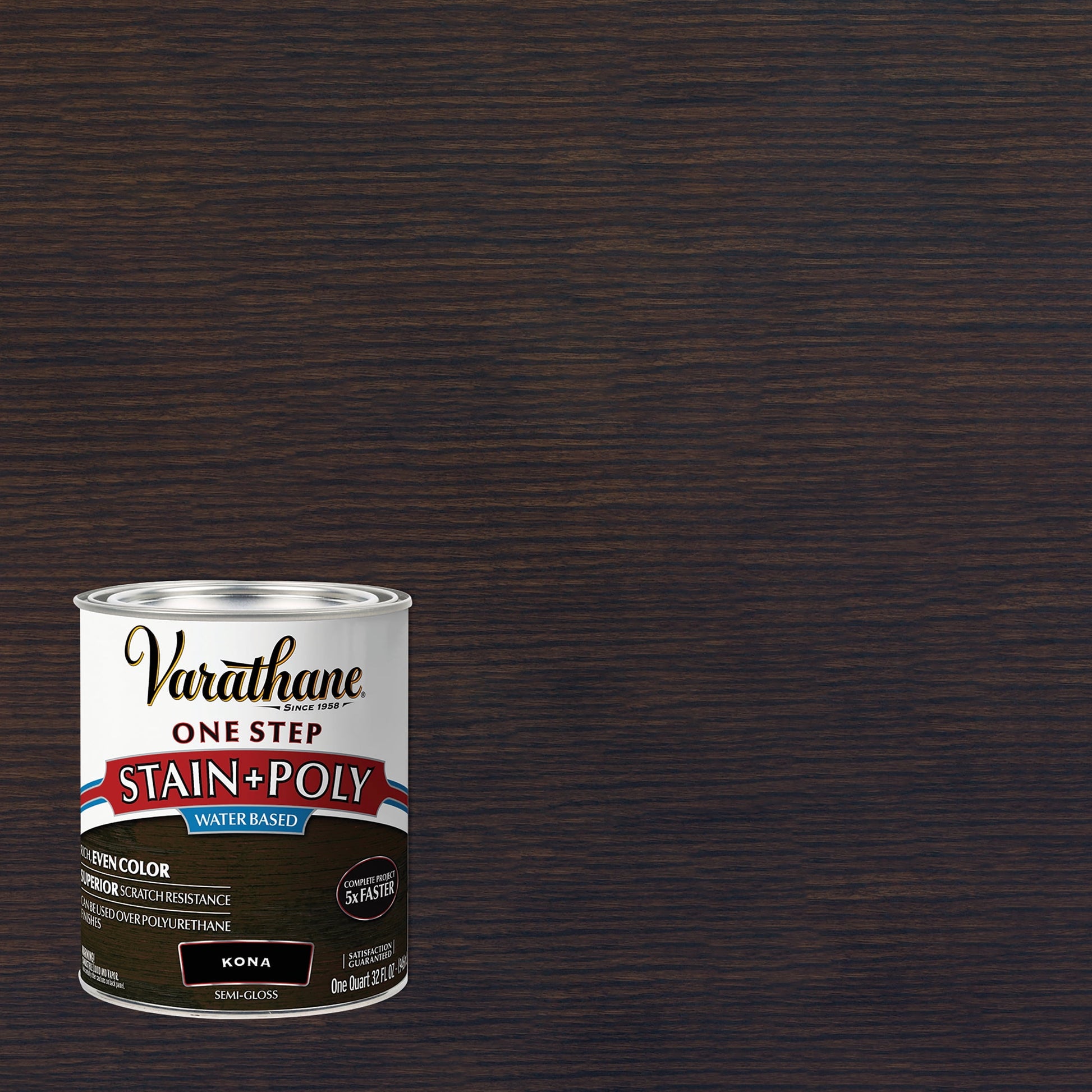 2 Pack, Kona, Varathane Stain + Polyurethane, Semi-Gloss -333655, Quart