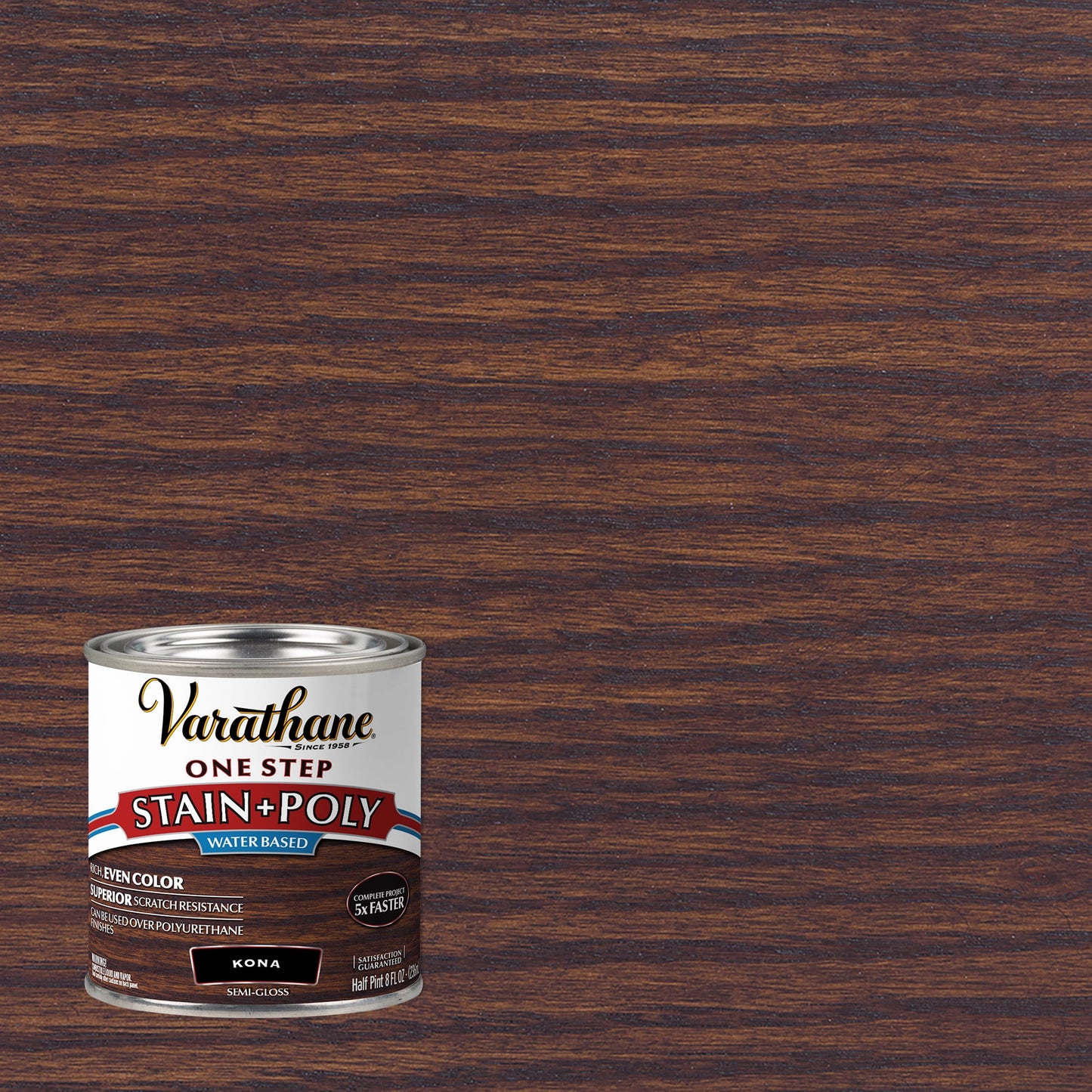 4 Pack, Kona, Varathane Stain + Polyurethane, Semi-Gloss -384358, Half Pint