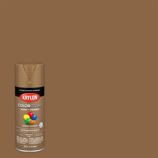 Krylon COLORmaxx Satin White Spray Paint and Primer 12 oz