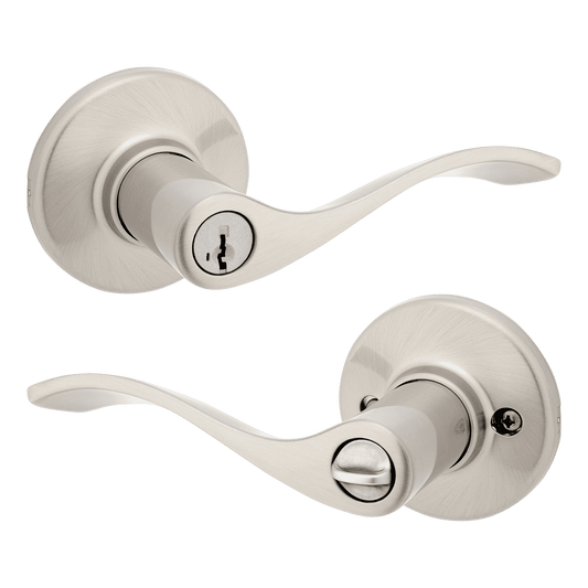 Kwikset Balboa Keyed Entry Lever Doorknob with Smartkey Satin Nickel