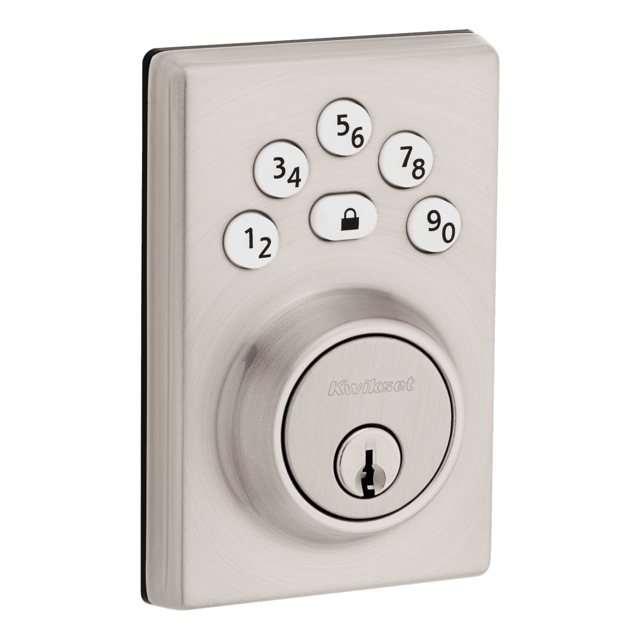 Kwikset Powerbolt 240 5-Button Keypad Satin Nickel Contemporary Electronic Deadbolt Door Lock