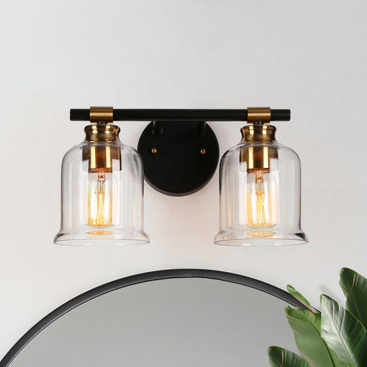 LNC Chayote 12.5-in 2-Light Polished Gold LED Modern/Contemporary Vanity Light